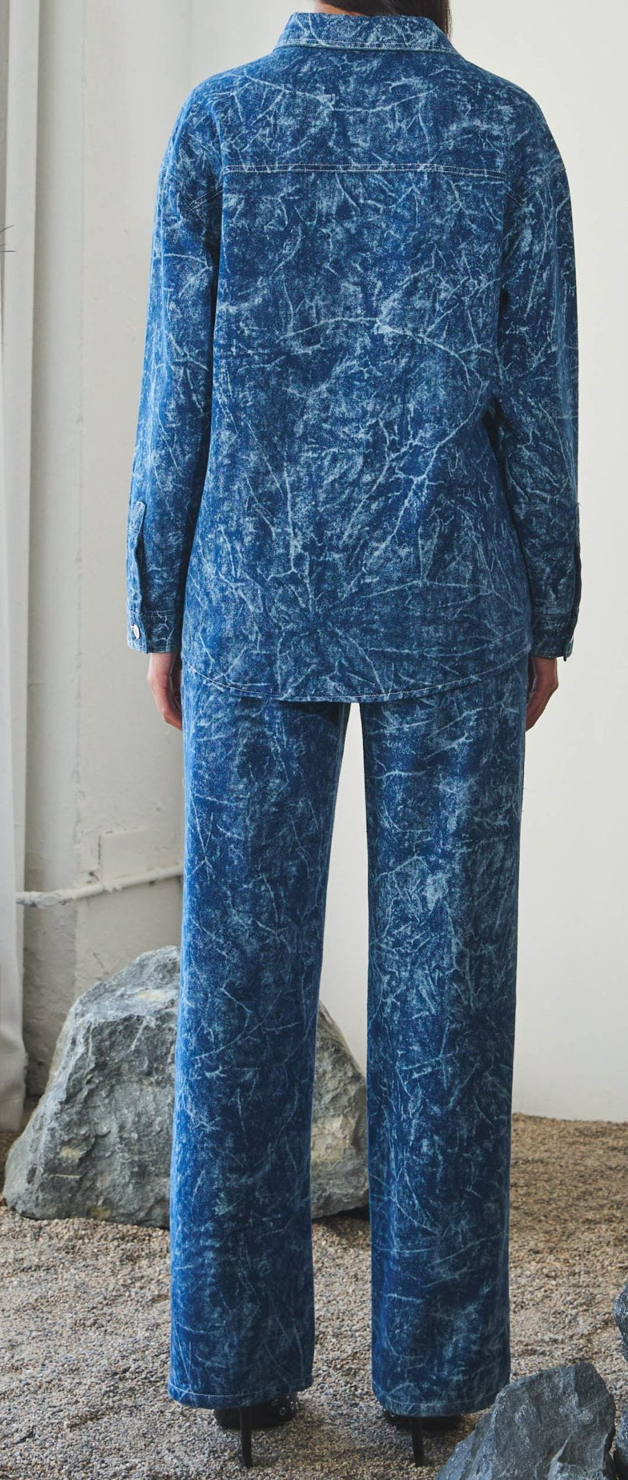 Printed Denim Jacket Set