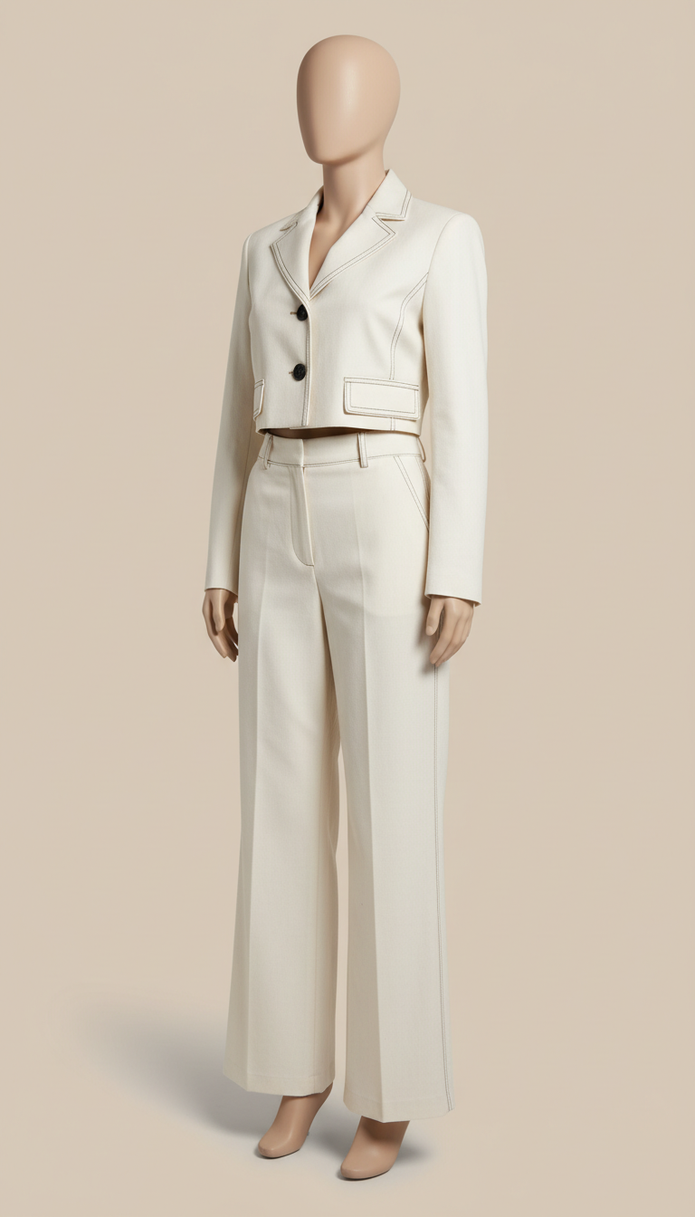 Structured Cotton Two-Piece Set