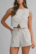 Polka Dot Oatmeal Short Set