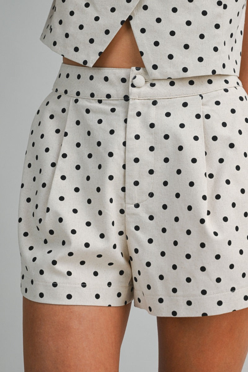 Polka Dot Oatmeal Short Set