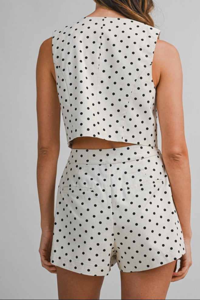 Polka Dot Oatmeal Short Set