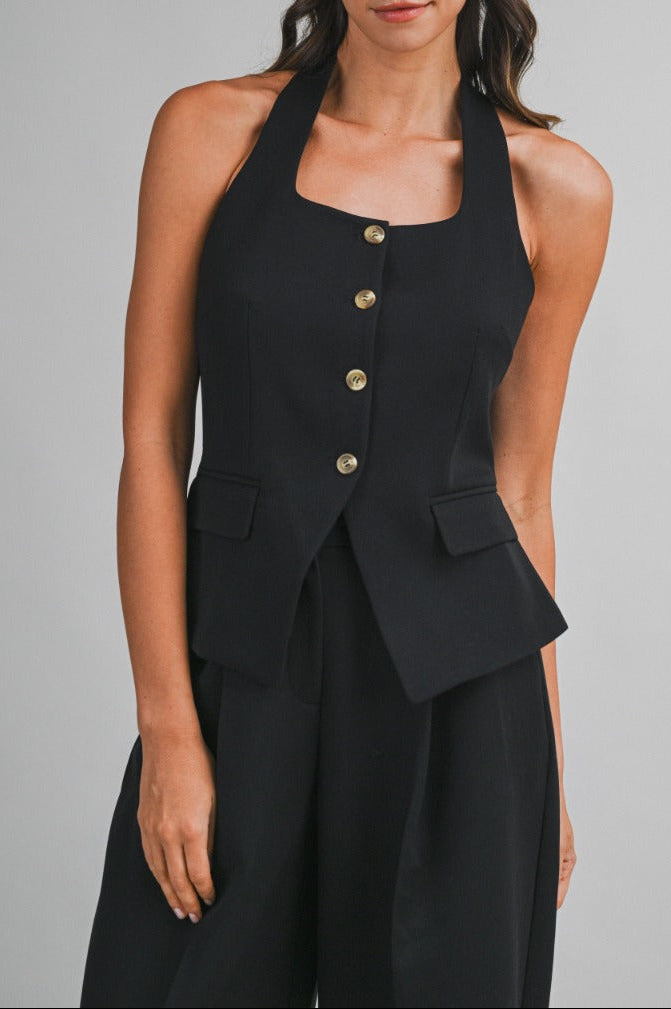 Tailored Halter set with barrel pants