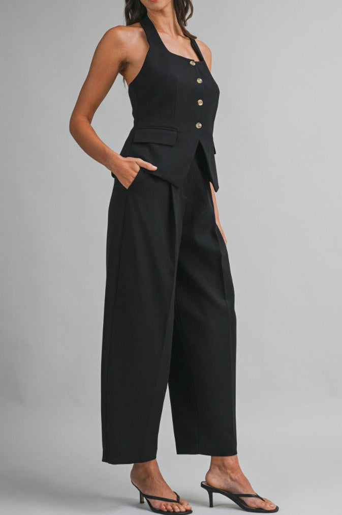 Tailored Halter set with barrel pants