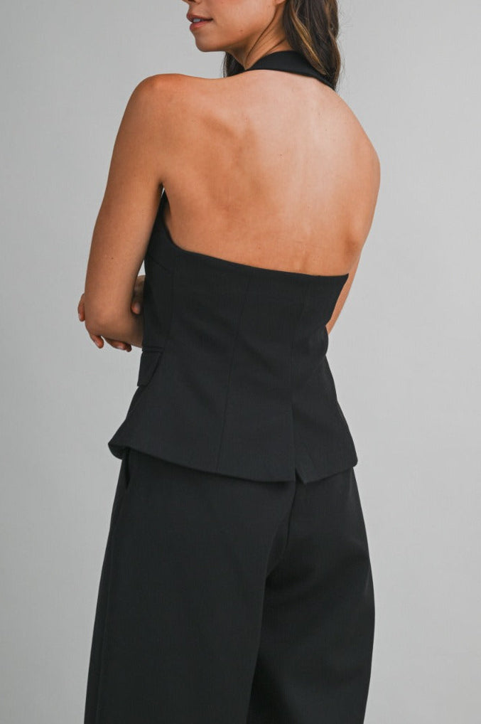 Tailored Halter set with barrel pants